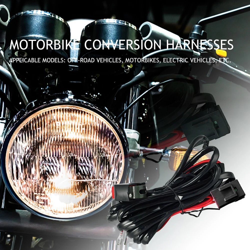 

Motorcycle Fog Light Wiring Harness DC 12V Motorbike Spotlight Cable Accessory Work Light Connector Wiring Harness Kit