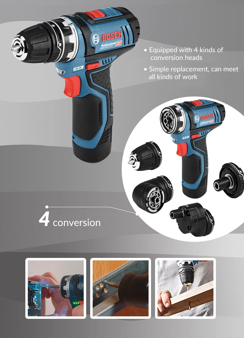 Bosch Cordless Drill Electric Screwdriver GSR 12V-15 FC Rechargeable Lithium Battery Hand Drill Driver Power 12V Bare Tools