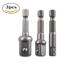 3PCS Socket Adapter Hex Shank Extension Drill Bits Bar Set Drill Socket Head Conversion Rods For Screwdriver Handle Tool