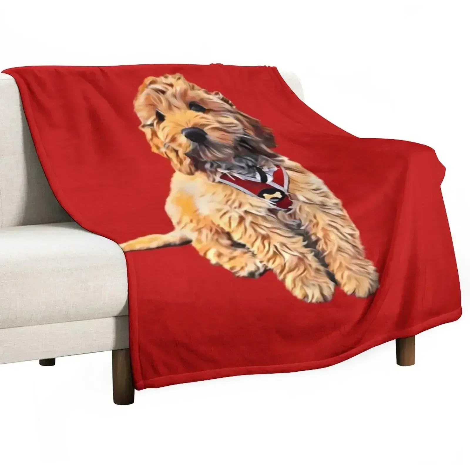 Cute Golden Doodle art Throw Blanket christmas gifts Sleeping Bag warm for winter Blankets