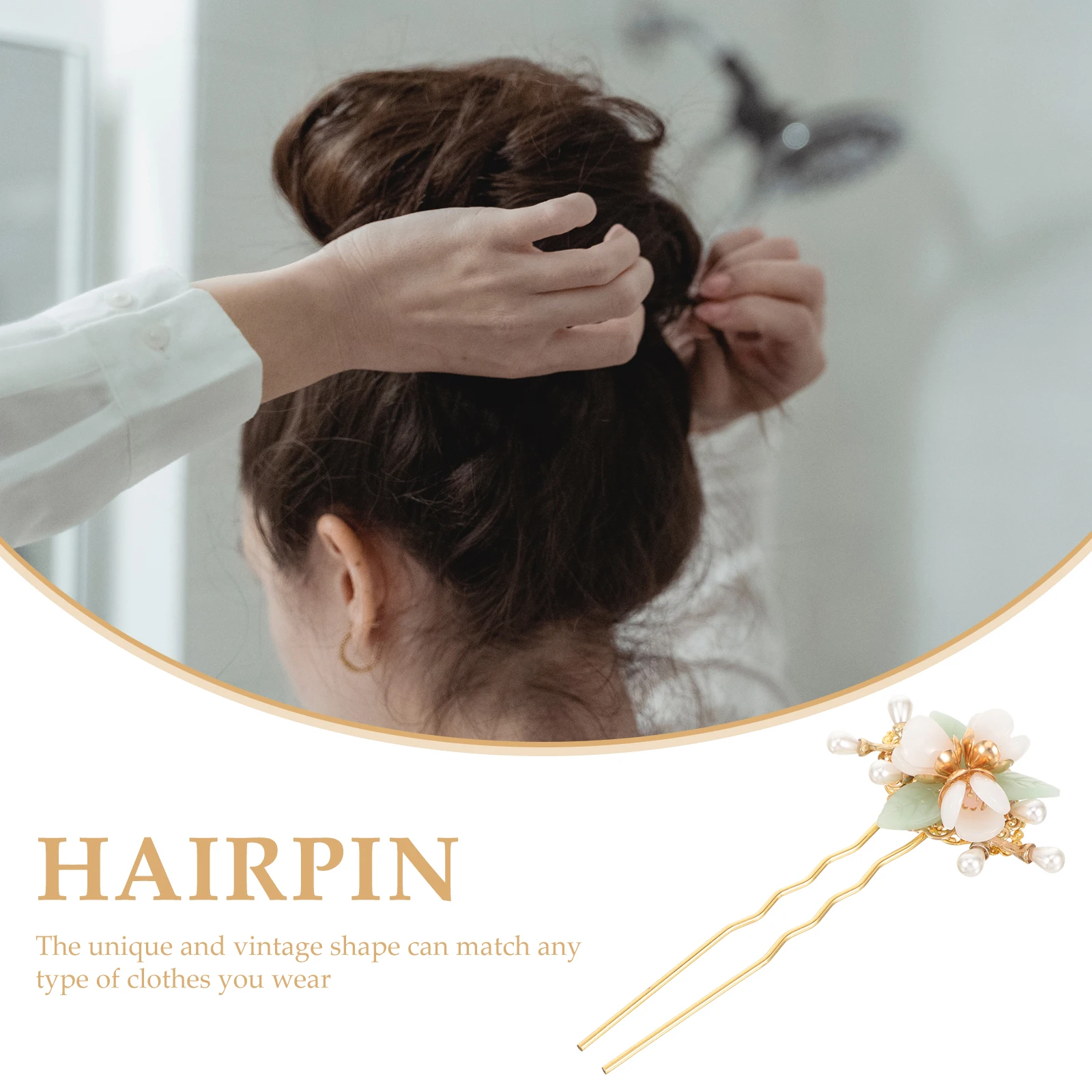 

Pearl Hairpin Flower Shape Accessories Durable Long Lasting Vintage Decor Elegant Chic Bridal Wedding Banquet Party Gift