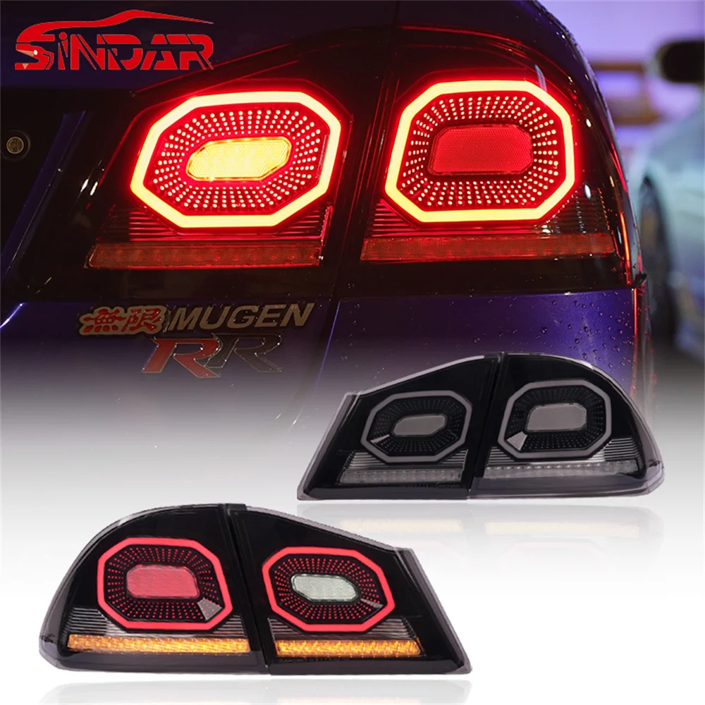 SINDAR LED Taillight Assembly for Honda Civic FD2 TypeR 2006-2012, Custom Mold Car Tail Lamp Accessories For Civic 8th Mugen