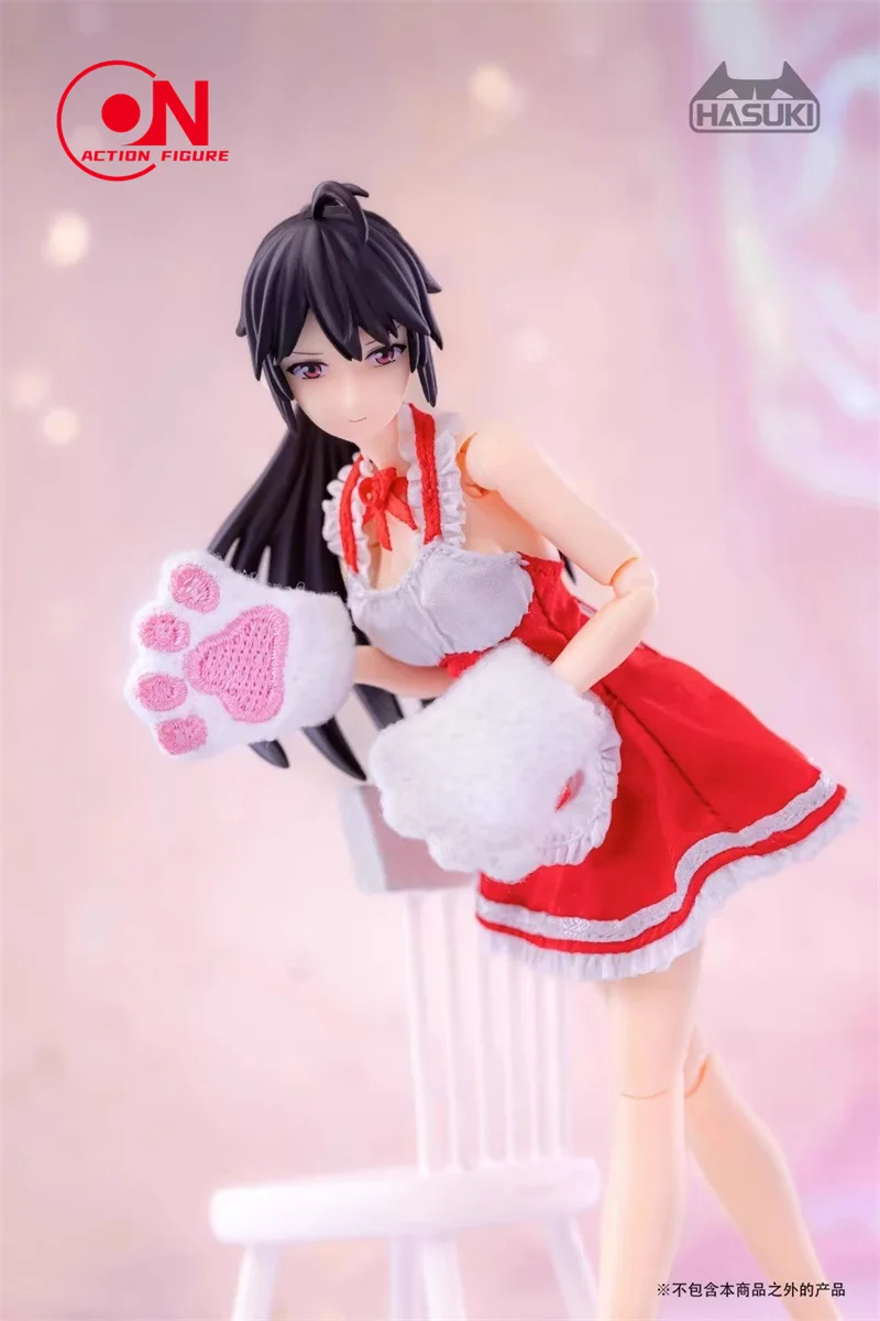 HASUKI 1/12 مقياس CS010 فتاة فستان خادمة CS011 لطيف القط مخلب نموذج صالح 6 ''أنثى الجندي عمل الشكل الجسم الدمى #3