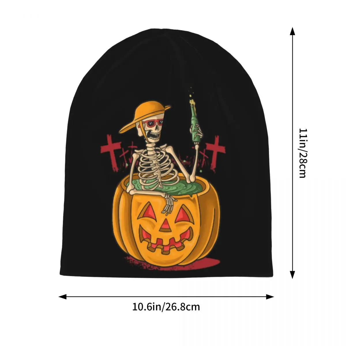 New Arrival Halloween Pumpkin Atmosphere Bonnet Knit Hat Merchandise Fall Warm Horror Skull Beanie Cap For Men