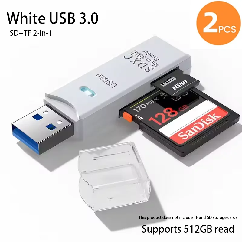 2-in-1 multifunctionele USB 3.0-kaartlezerMicro SD TFMemoryCardReaderUSBFlashDrive-kaartlezerAdapter voor pc-laptops Accessoires - afbeelding 1