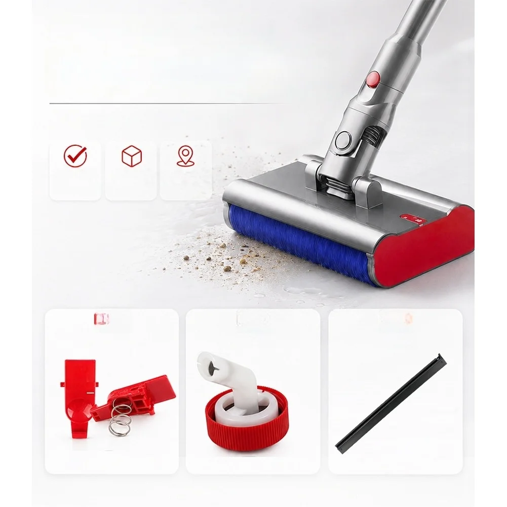 Water Tank Red Button And Wiper Strip Set Compatible With V12= Nautik Washing Head Vacuum Cleaner Spare Parts Easy Installation