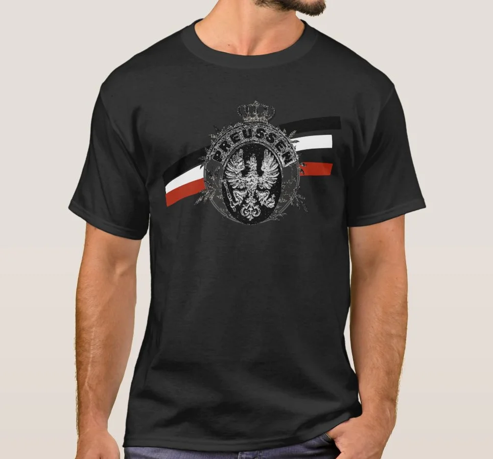 Prussian 1860's Era Silver Eagle with 1867 Flag Mens Gift T-Shirt. Summer Cotton Short Sleeve O-Neck Unisex T Shirt New S-3XL