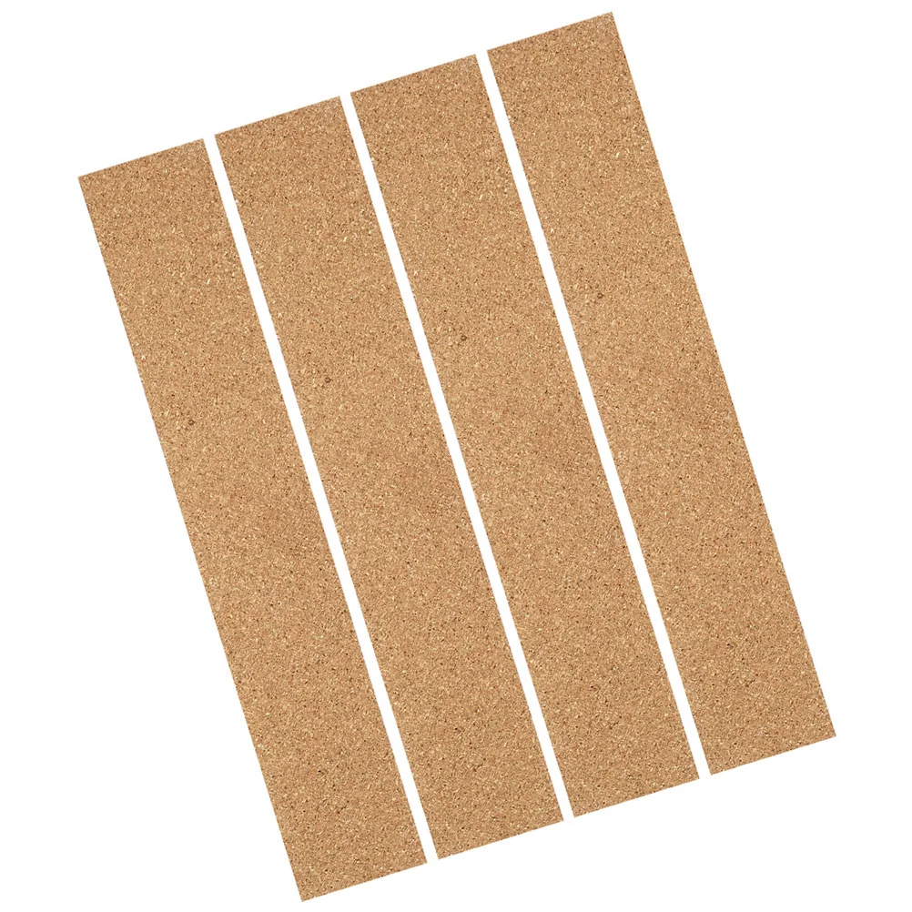 

4Pcs Office Cork Memo Board Strips Brown Natural Wood Texture Frameless Cork Bulletin Wall Strips Memo Board Strip for Home