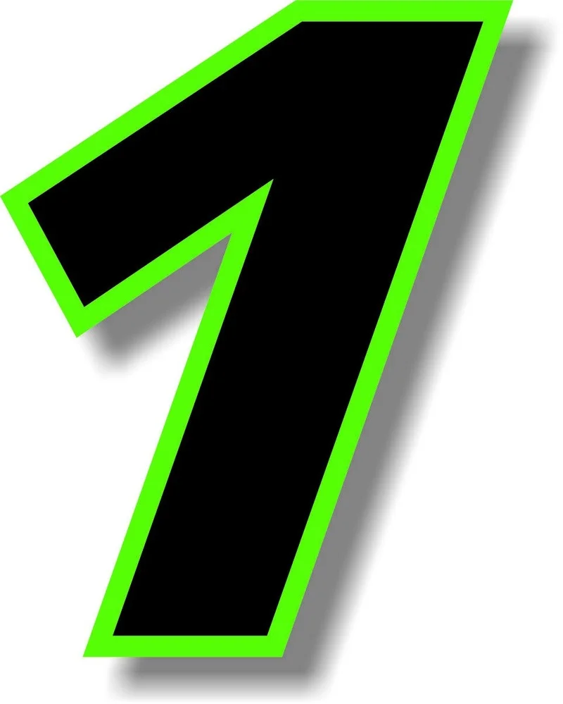 10/15 cm Classic Car Stickers Decal Graphic Black Number with Green Border Number Sticker Motorcycle K67