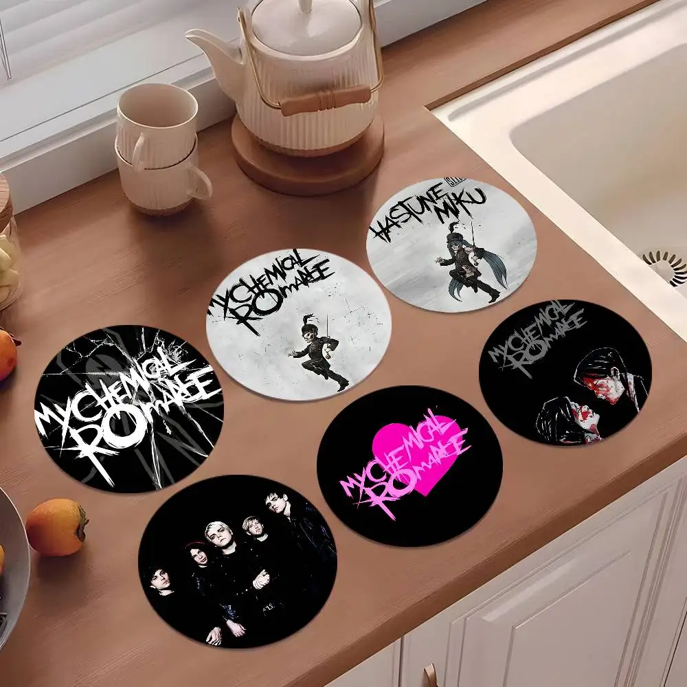 M-My C-Chemical R-Romance Coasters Round Wooden For Cute Des