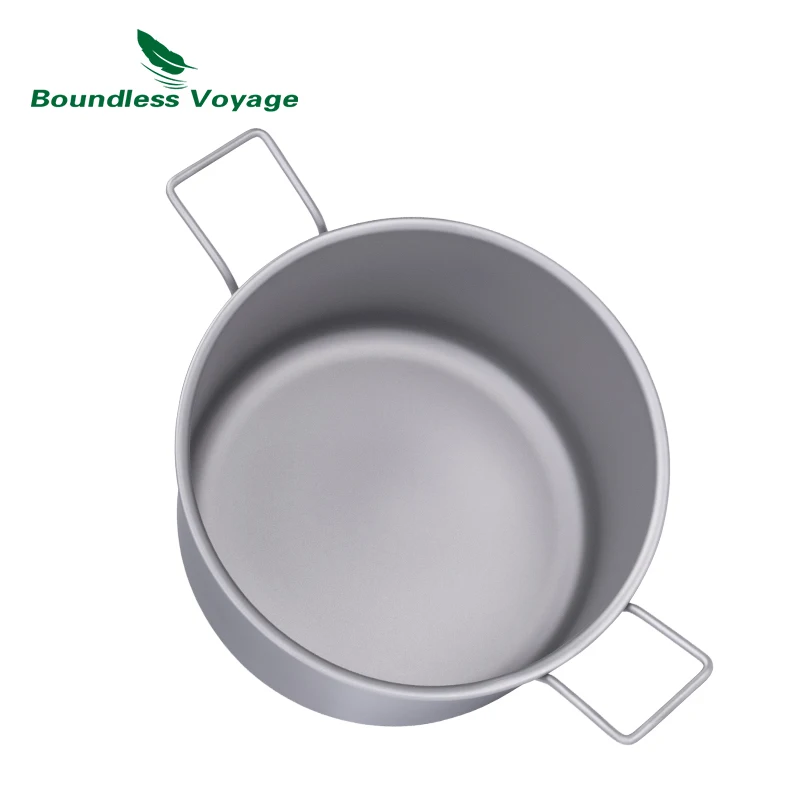 Boundless Voyage 1.2L 1.8L 2.4L Titanium Pot 0.7L Camping Kettle Cookware Outdoor Portable Stackable Ultralight Cooking Mess Kit