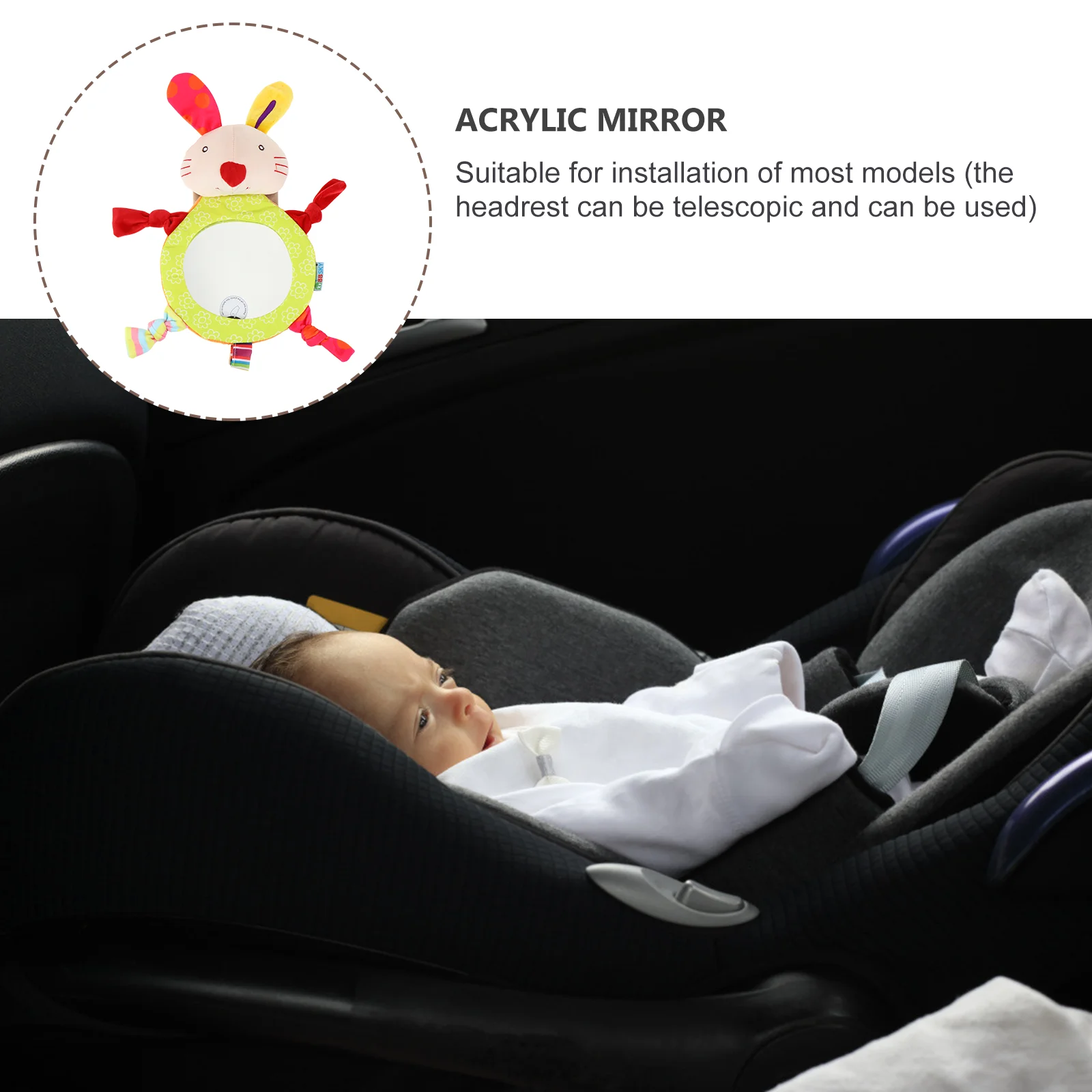 

Crystal Soft Infant Newborn Safety Car Mirror for Car Seat Newborn Safety Durable Cartoon Infant Vehicle Mirror