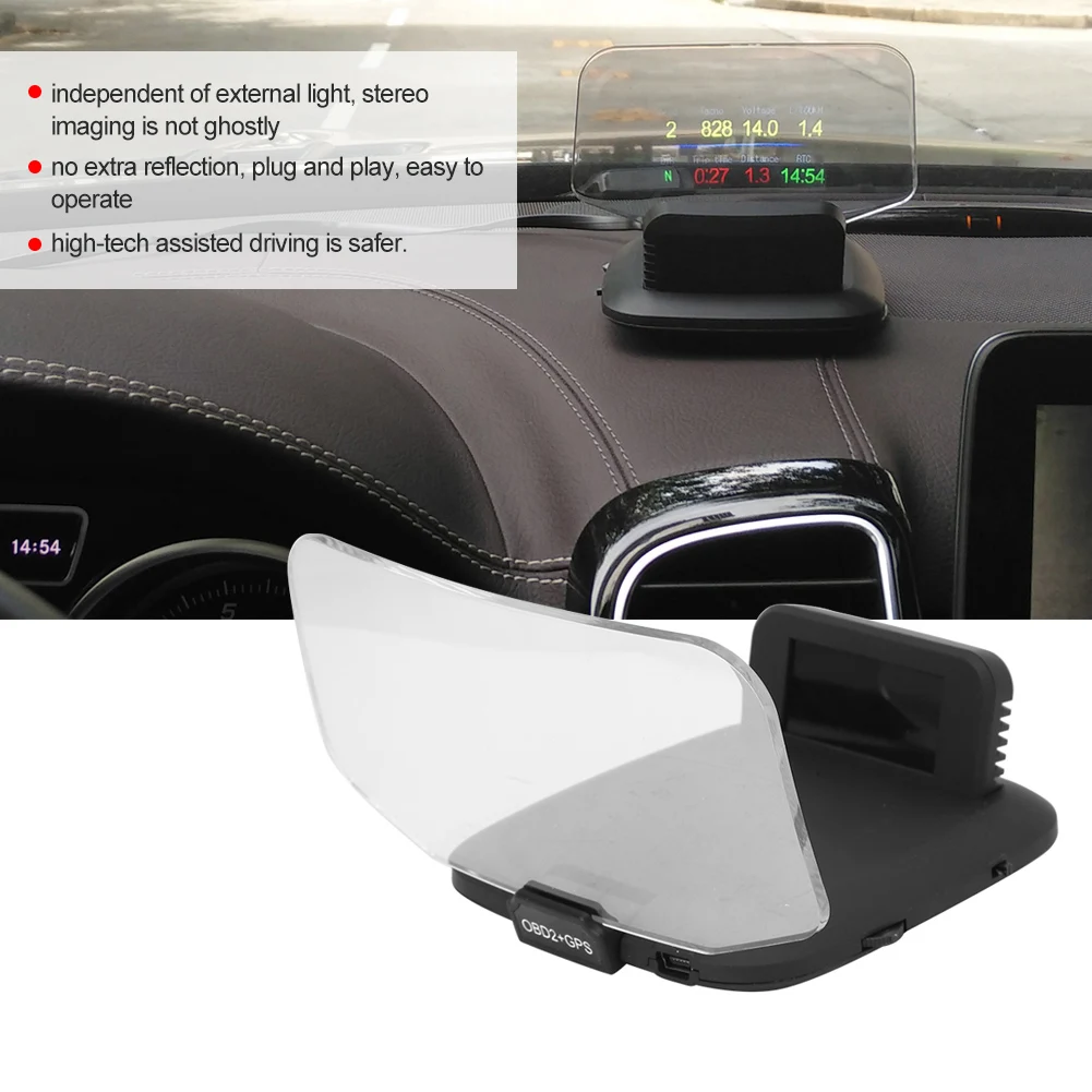 

Диагностический комплект C1 OBD2+GPS: Светодиодный проекционный дисплей HUD для автомобиля, система отображения скорости, диагностический инструмент HUD Head-up Display