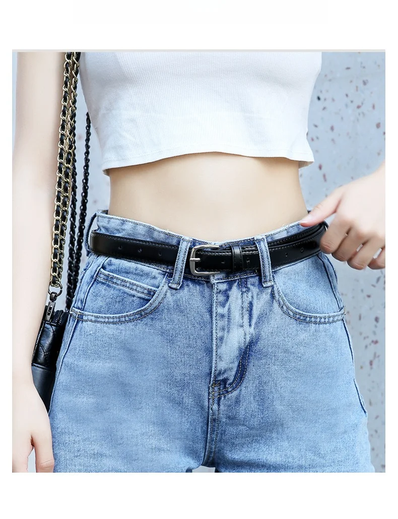 Modischer, schlichter und eleganter Damengürtel – Retro-Gürtel im koreanischen Stil mit glänzender silberner Schnalle, perfekt für Studenten – Detail 9