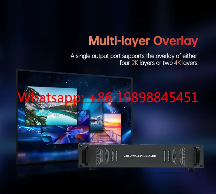 4×4 Channel 2x2 Video Wall Processor Full HD 4K Flexible Splicing Controller