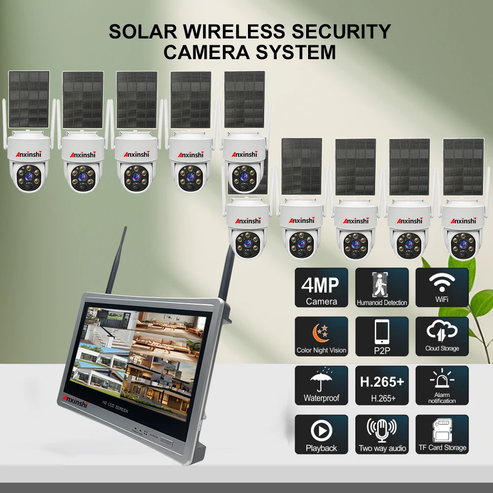 Eseecloud 12.5 بوصة NVR مع 4MP PTZ كاميرا تعمل بالطاقة الشمسية 10CH NVR نظام كاميرا الأمن عدة نظام كاميرا CCTV #2
