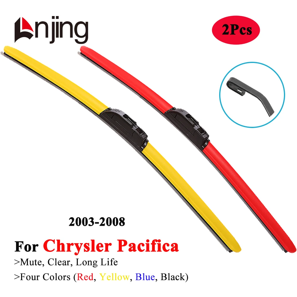 

LNJING Colorful Wiper Blades for Chrysler Pacifica SUV 2003 2004 2005 2006 2007 2008 Car Exterior Accessories Windshield Brushes