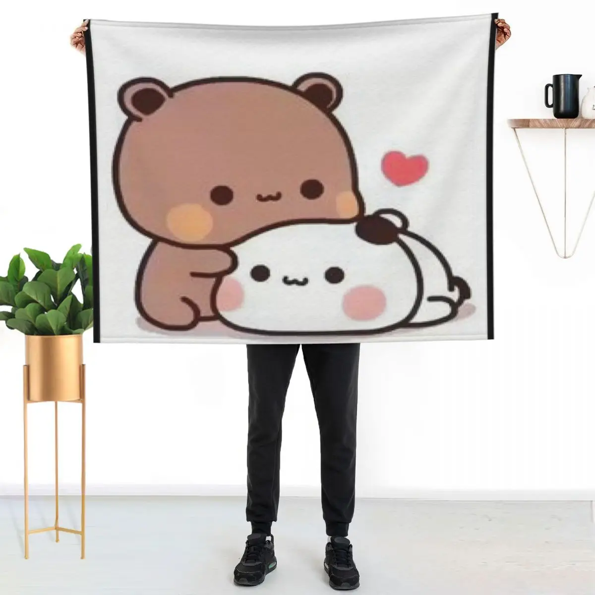 

Milk and Mocha Together Throw Blanket Warm Comfortable Blanket for Office Napping