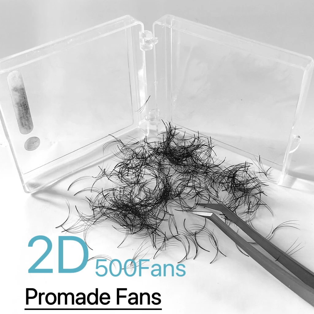 500 Fans Handmade Sharp Pointy Stem Premade Volume Loose Fans 0.05/0.07mm Lash Slim Base Promade Russian Volume Premade Fan Cils