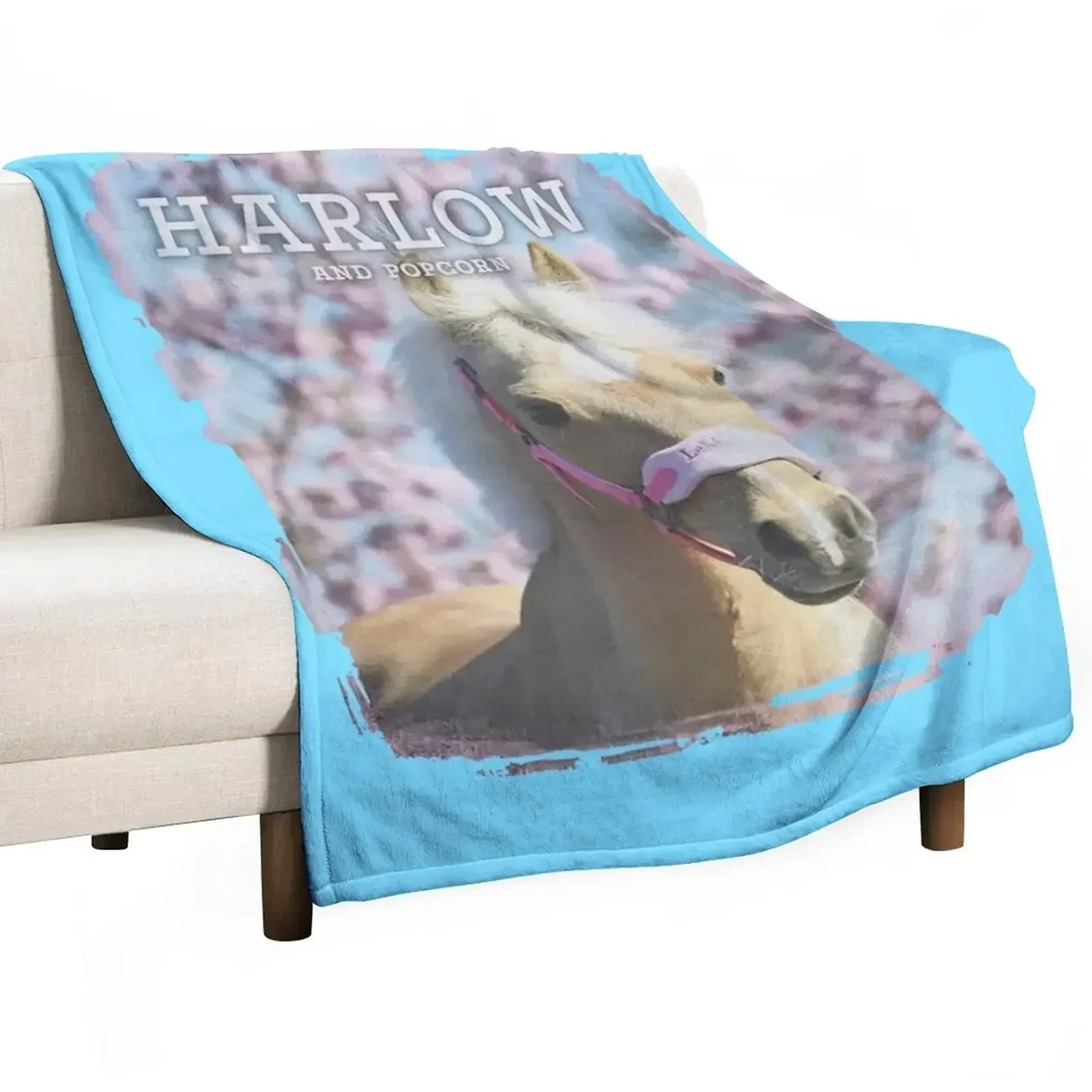 harlow and popcorn Throw Blanket Personalized Gift For Decorative Sofa Blankets