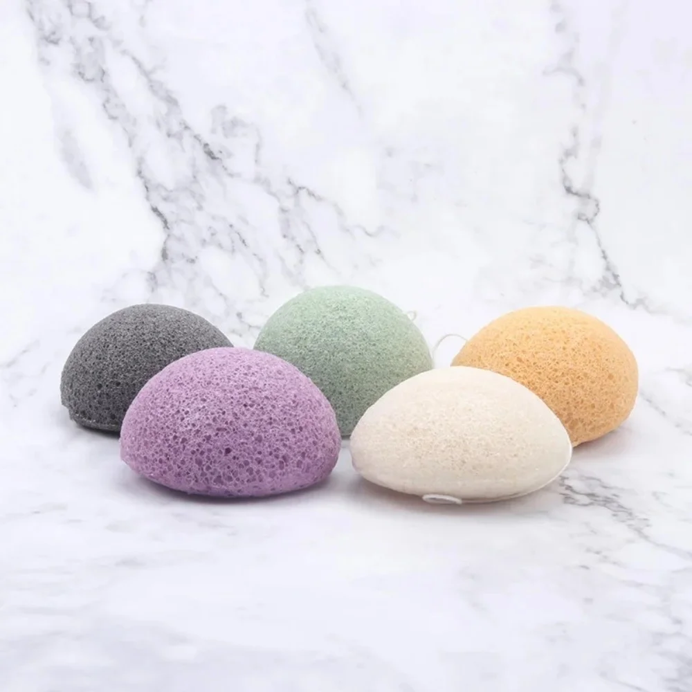 1Pc Konjac Sponge Makeup Puff Exfoliator Cleanse Natural Konjac Puff Konjac Face Pore Wash Cleaning Sponge Bathroom Accessories