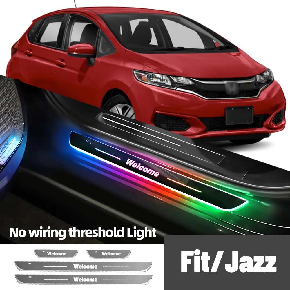 

For Honda Fit Jazz 2002-2023 2015 2017 2018 2020Car Door Sill Light Customized Logo LED Welcome Threshold Pedal Lamp Accessories