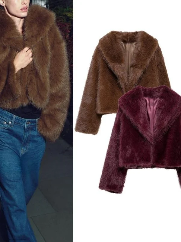 Ecologico Pelliccia Artificiale Lungo Colletto Sve Casual Jaet da Donna Inverno Nuovo Sle Or Capispalla 25-29 Anni