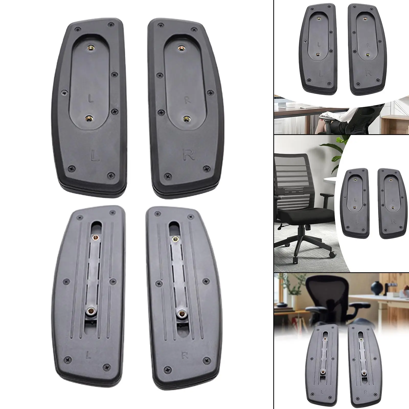 2x Office Chair Replacement Arm Rest, Wear Resistant, Easy Installation Non Slip Cushion, Water Resistant Desk Chair Arm Pads