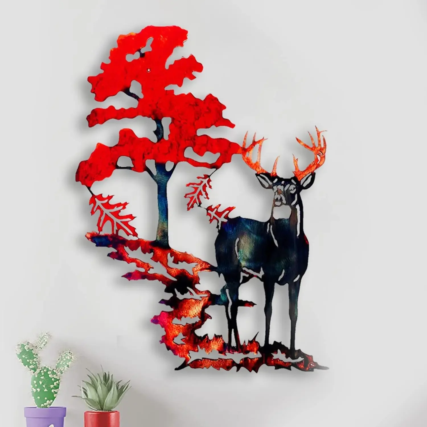 Nodic Metal Sculpture Forest Animal Deer Ornaments Home Office Wall Decor