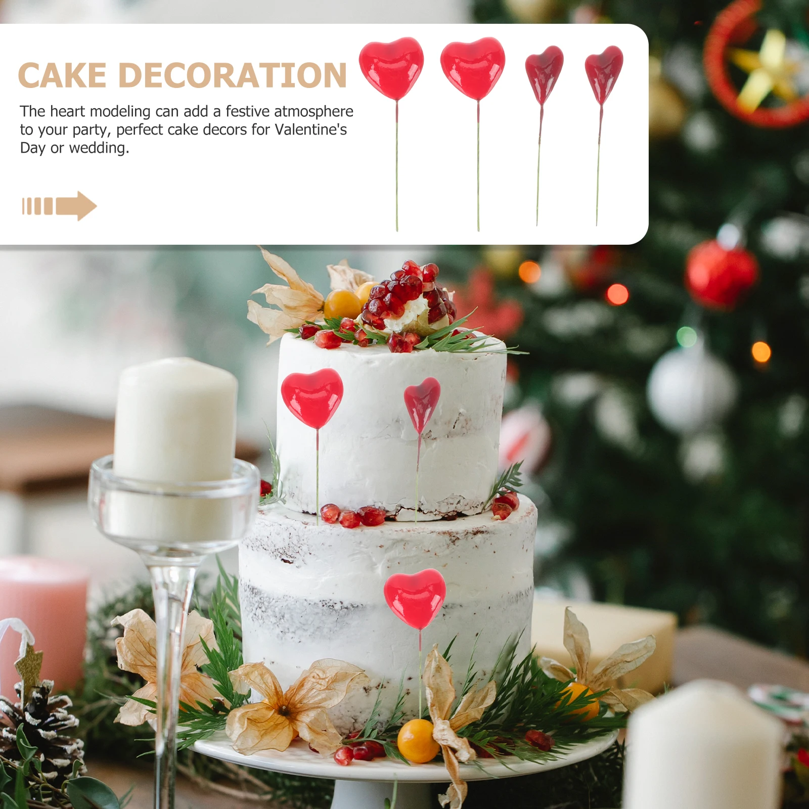 

40 Pcs Heart Decoration Happy Valentine's Day Cupcake Topper Fragrance Decorative Inserts Picks Plastic Plug-in Decors