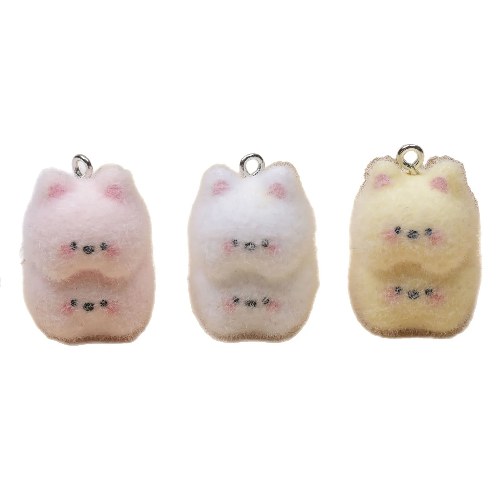 30pcs Flocking resin Charms Cartoon Resin animal Pendant For Earrings Keychains Making DIY Jewelry Accessories wholesale