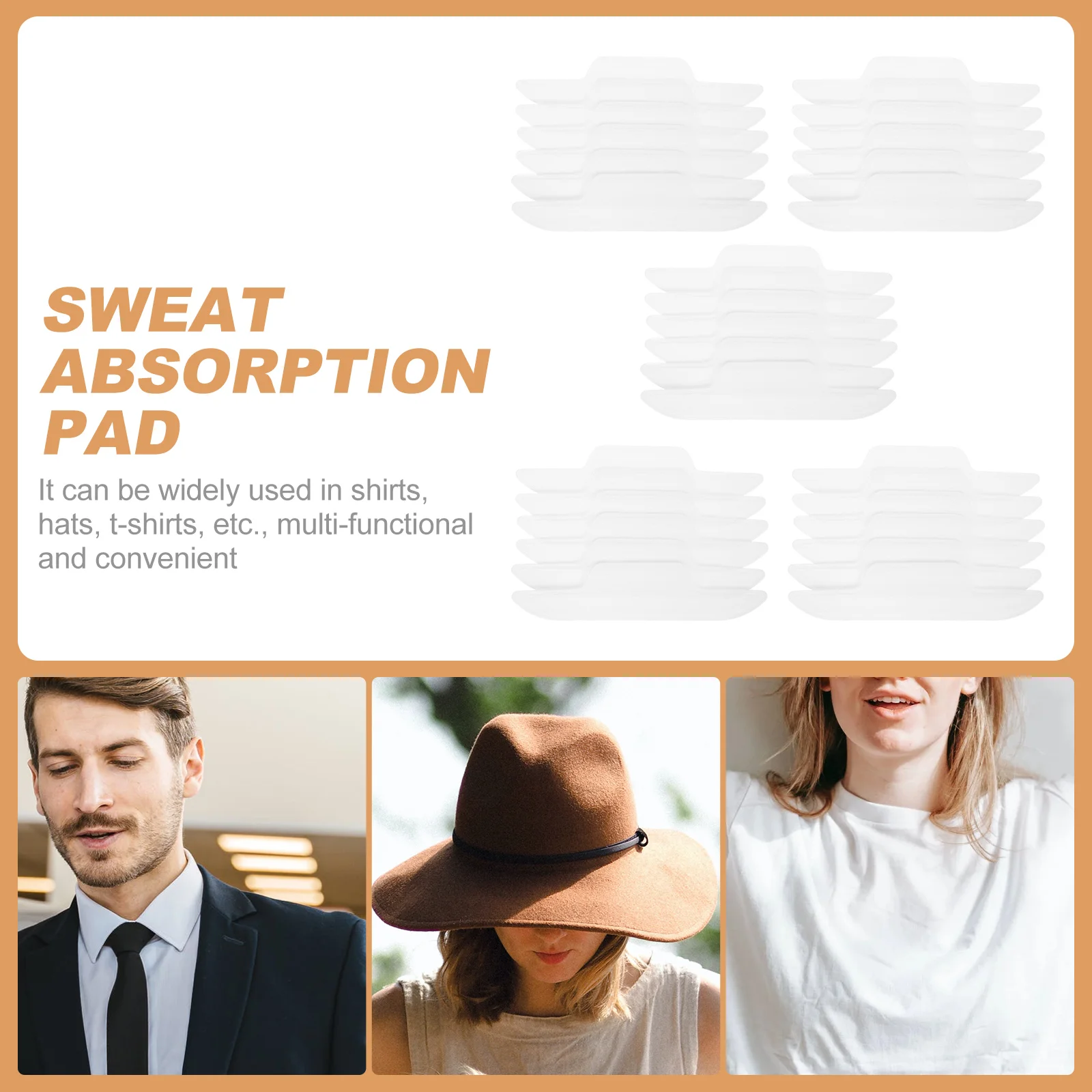 20pcsUnderarm Pads Woman For Strong Sweat For Women /30pcs Hat Sweat Liner Collar Sweat Pad Adhesive Tape Disposable