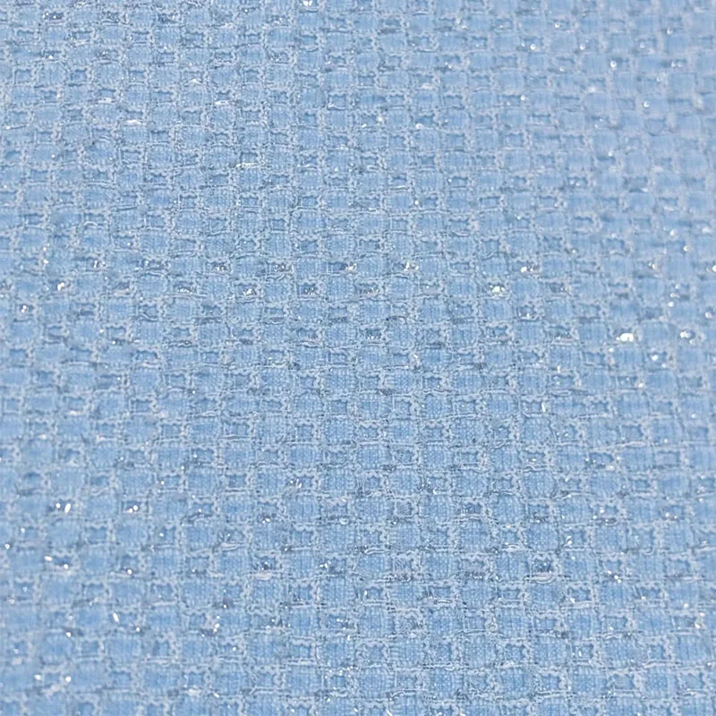 Small Lattice and Bright Wire Yarn-Dyed Braide Tweed Fabric For Woman's Autumn Jacket Dress Suit Coat DIY Cloth Sewing Material