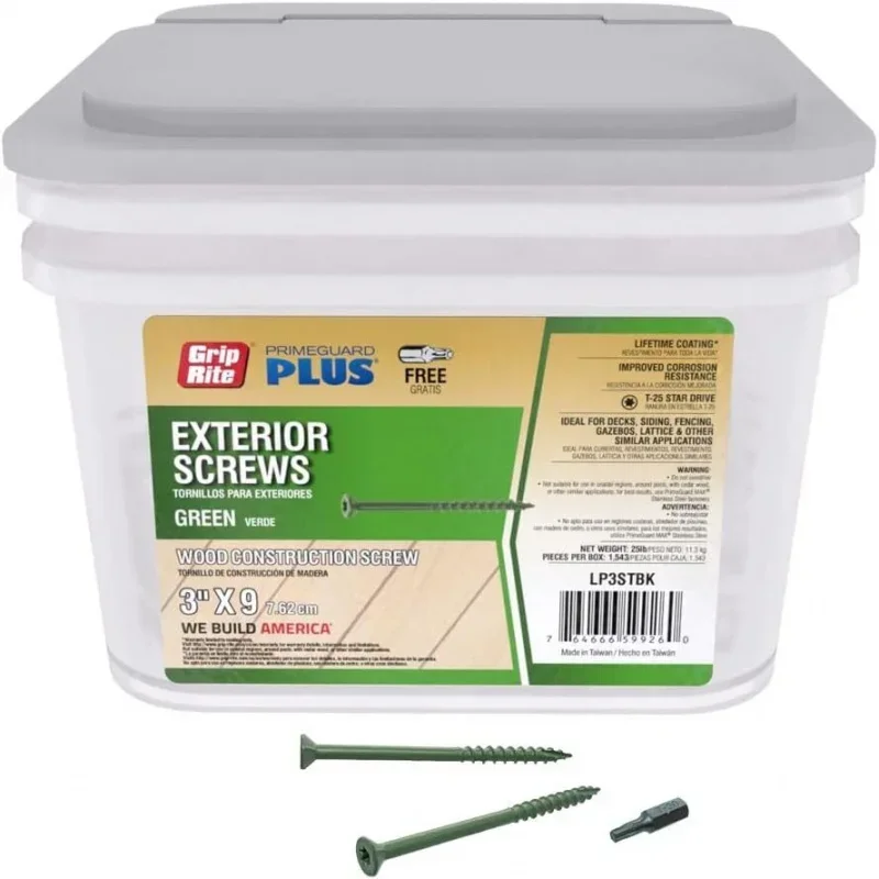 Primeguard plus No. 9 wire x 3 in. L Green flat deck screws 25 lb 1 PK