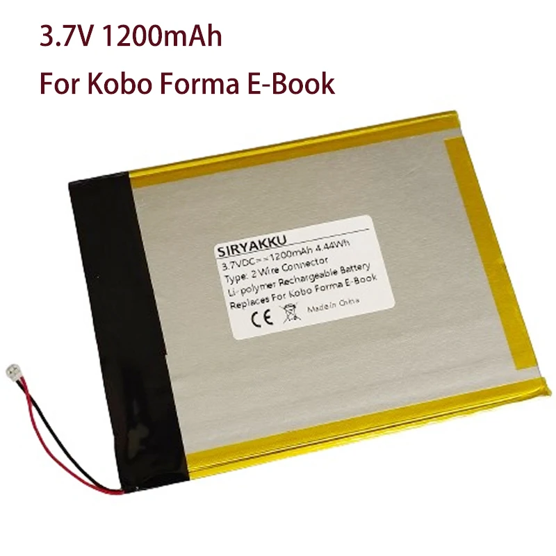 High Capacity 1200mAh Rechargeable Li-Polymer Battery For Kobo Forma E-book Reader Battery 178098 Battery 3.7V