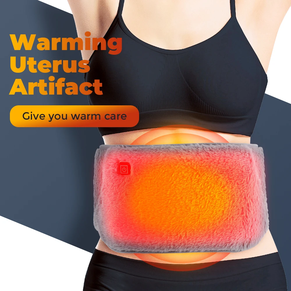 Electric Heating Belt Uterus Hand Warmer Winter Heater Waist Warmers Hot Compression Abdominal Lumbar Graphene Heated Pad Gray