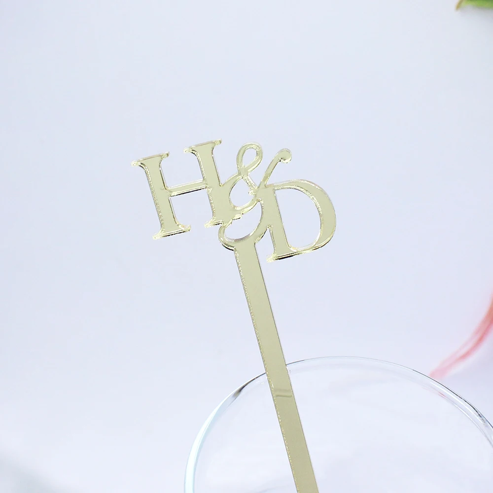 30/50/100PCS Personalized Acrylic Stirrers, Custom Drink Stirrers, Wine Charms Swizzle Cocktail Sticks,Initial Drink Stirrers