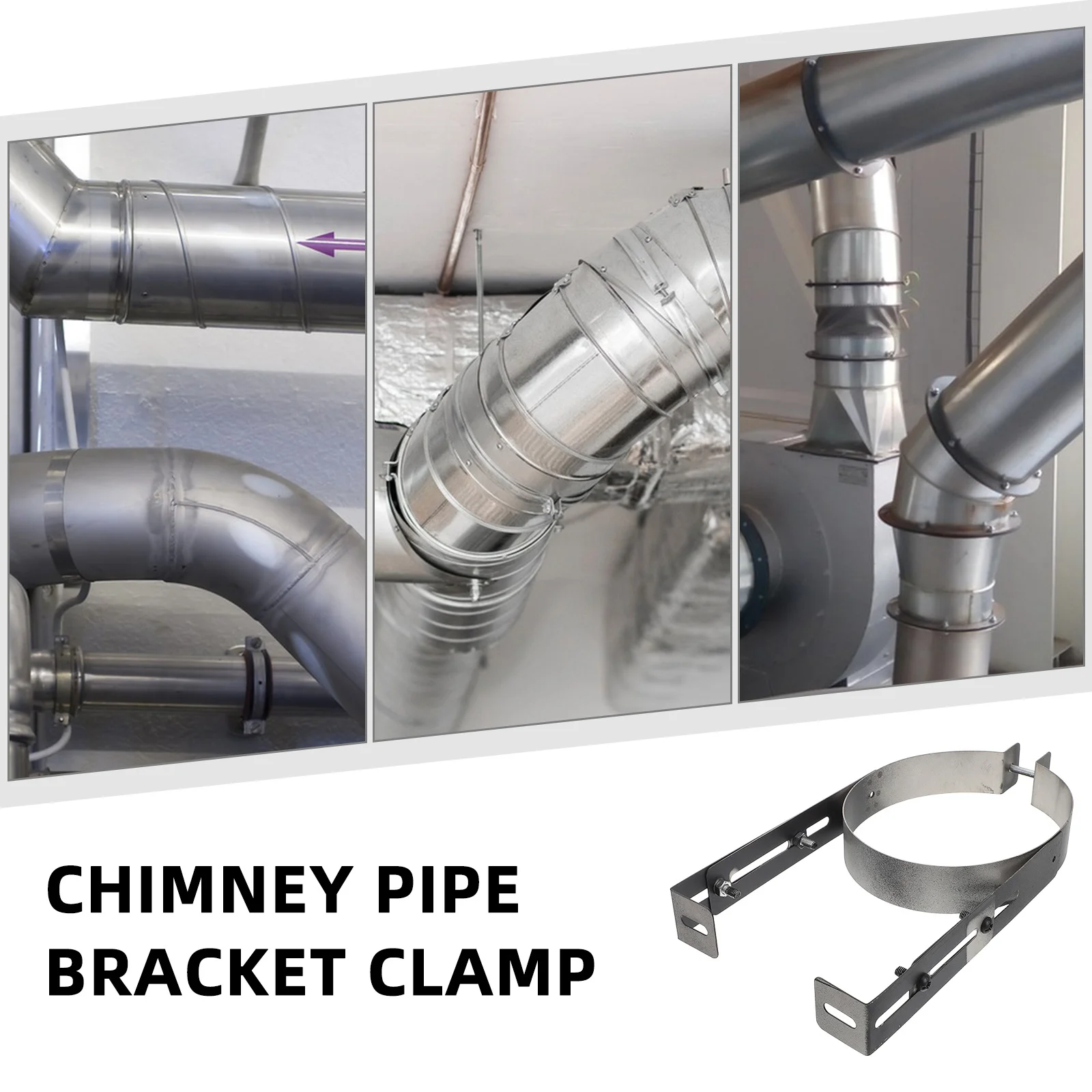 

6 Inch Adjustable Stainless Steel Wall Mount Chimney Pipe Bracket for Secure Stove Pipe Extension and Efficient Airflow System