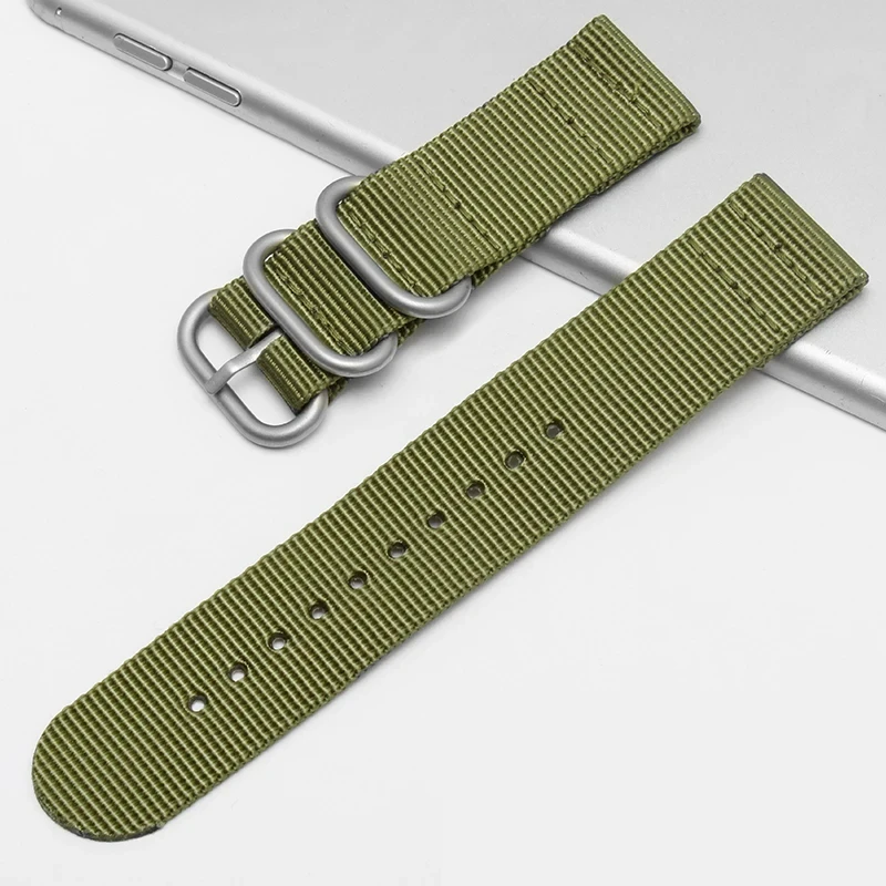 Nylon watchband 18mm 20mm 22mm 24mm 26mm black blue army green strap for men\'s outdoor sports canvas bracelet Give tool