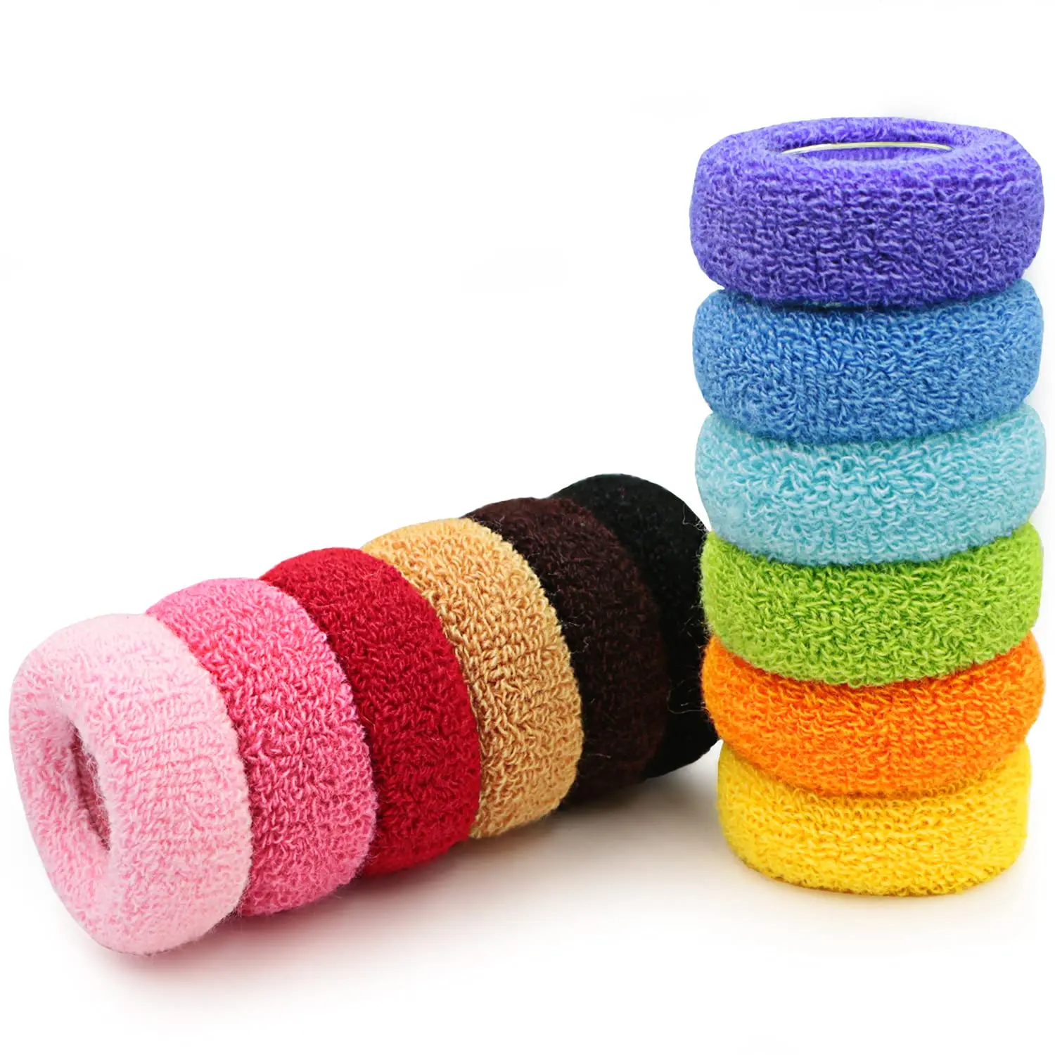 

MARY LAVENDER Large Stretch Cloth Hair Ties and Ponytail Holders - Thick Hair Elastics, Knit