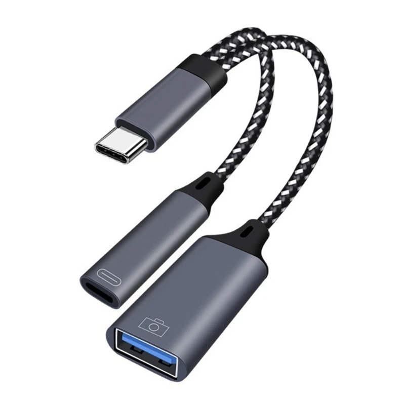  USB C Y Cable OTG Adapter USB C to USB OTG Splitter Support Fast Charging Highly speed Data Syncing Connecting Keyboards