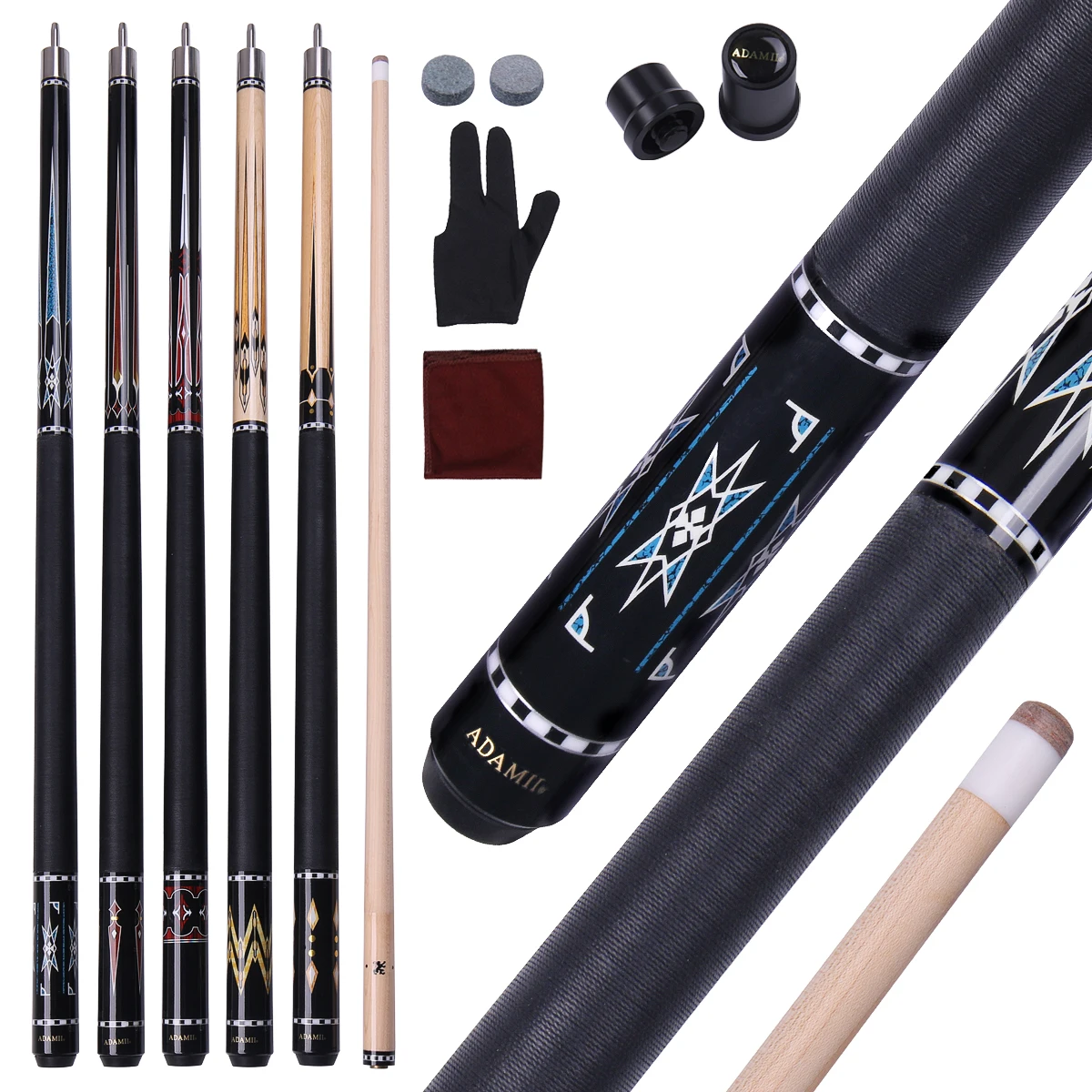 

Best Sale Premium Maple Billiard Cue Stick 58-inch Uni-Loc Joint Irish Linen Wrap Grip 12.5mm Tip for Billiards Club