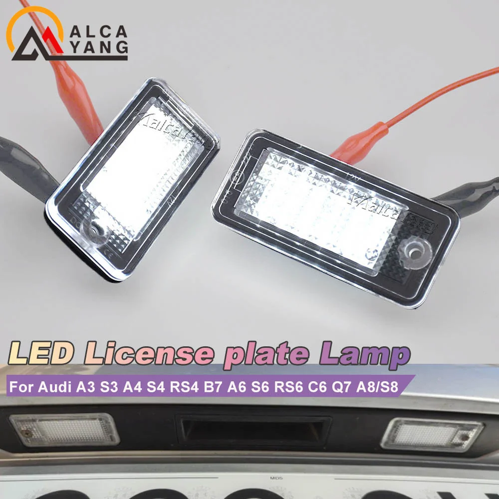 

For Audi A4 B7 License Plate Lights LED Number License Plate Lamp For Audi A3 S3 S4 B6 A6 S6 A8 S8 License Plate Bulb 8E0807430A