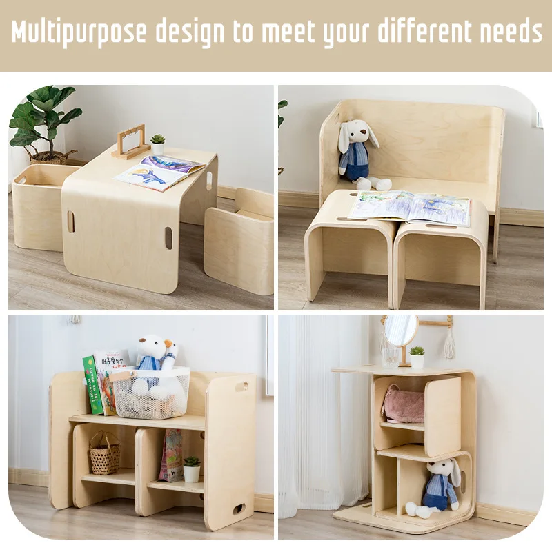 Wooden Table and Chair Set, Multi-scene Furniture for Classroom, Kindergarten, Hotel, Living Room and Outdoor Education