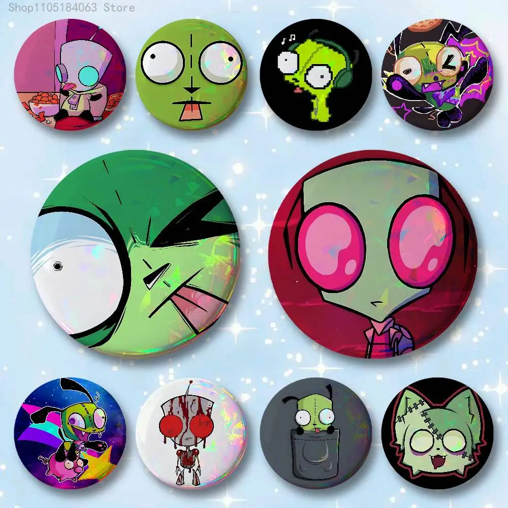 

I-Invader Z-Zim Custom Badges 75mm 44mm 25mm Brooch Backpack Hat Enamel Pins Accessories Toys Gifts