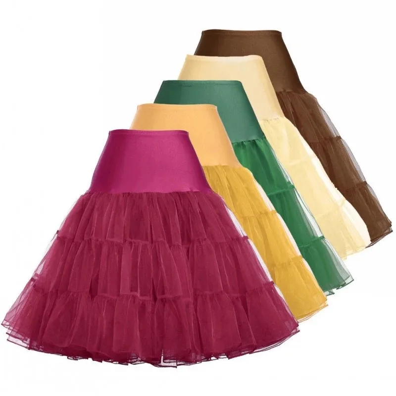 Vận Chuyển nhanh 50 Đầm Xòe Vintage Tutu 26 "Retro Tây Nam Không Petticoat Lạ Mắt Lưới Rockabilly