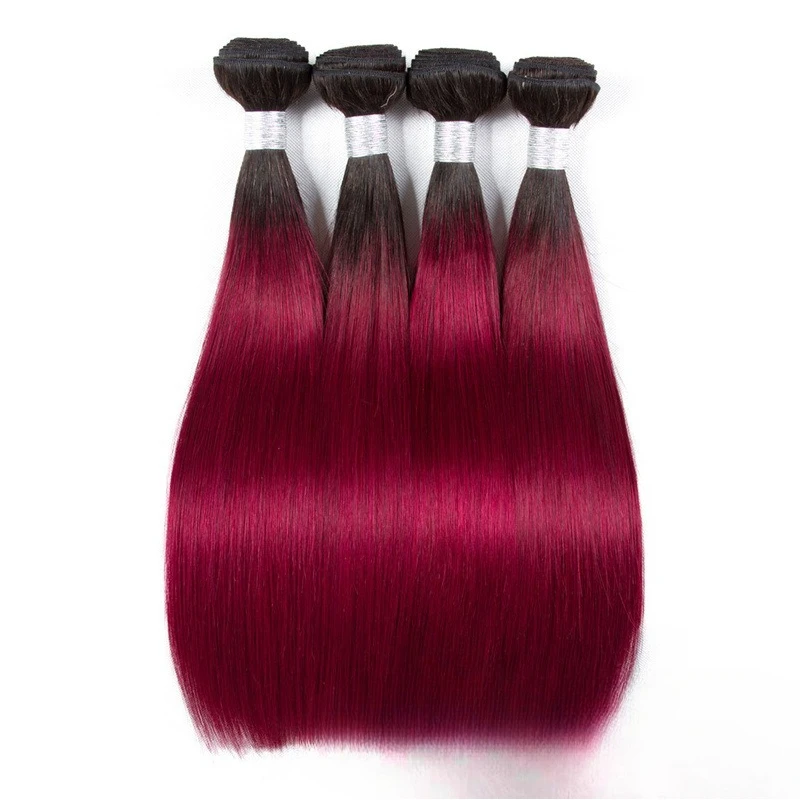 Bestseller T1b99J Ombre Glattes Echthaar-Bündel/1 Stück Brasilianisches Jungfrauenhaar Remy für Einnäherweiterungen und Perückenherstellung – Detail 2