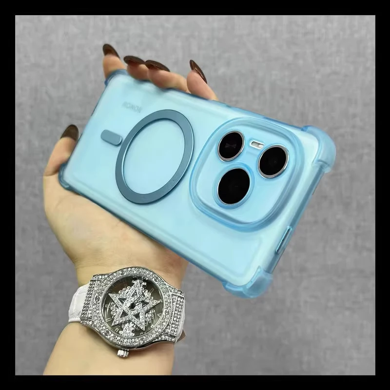 وسادة هوائية مقاومة للصدمات حافظة شحن لاسلكية مغناطيسية لهاتف انفينيكس نوت 50 Hot 60 40 Hot 50 Pro Plus 60i 50i 40i Magsafe غطاء شفاف