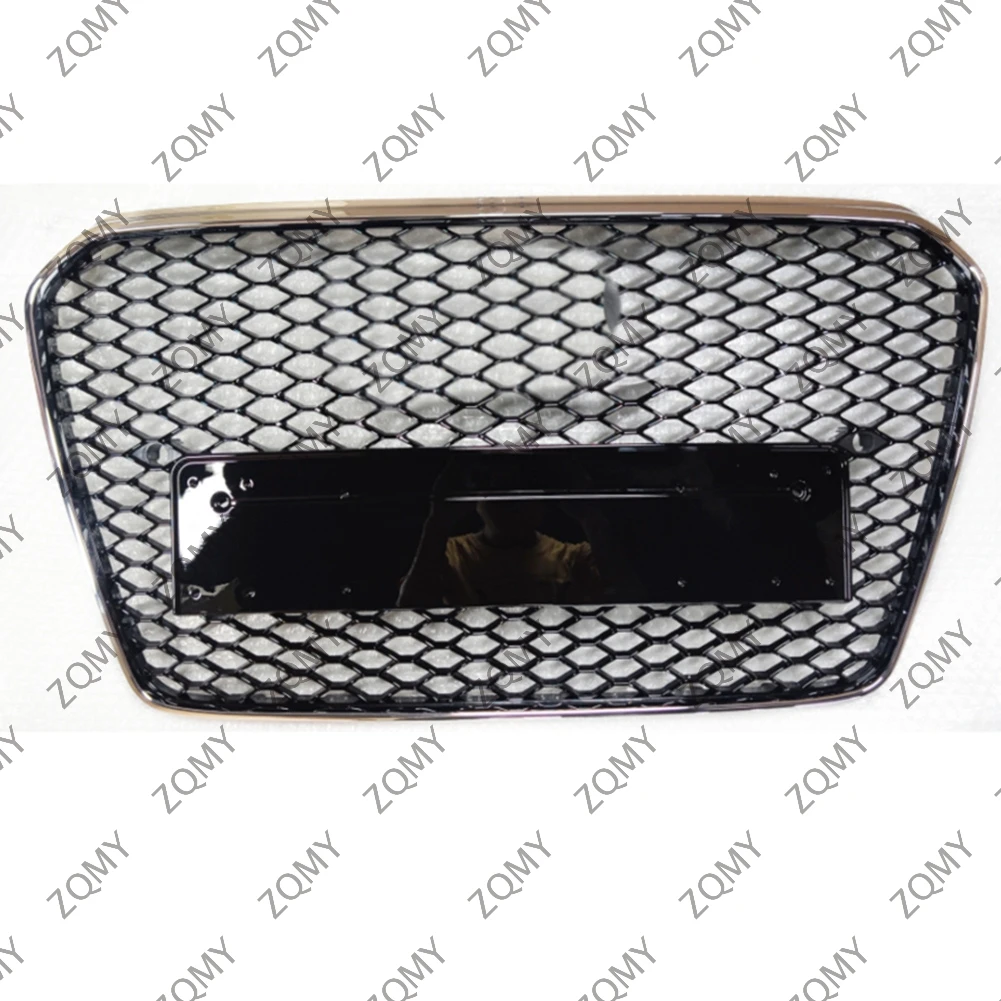 With/Logo For Audi A5/S5 2012 2013 2014 2015 Car Front Bumper Grille Centre Panel Styling Upper Grill (Modify For RS5 style)