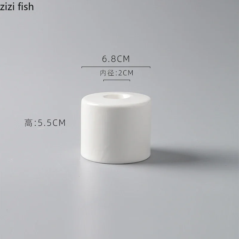 Pure White Ceramic Dessert Dish Creative Sweet Cone Holder Cylindrical Snack Sushi Dish Restaurant Molecular Cuisine Tableware image 5